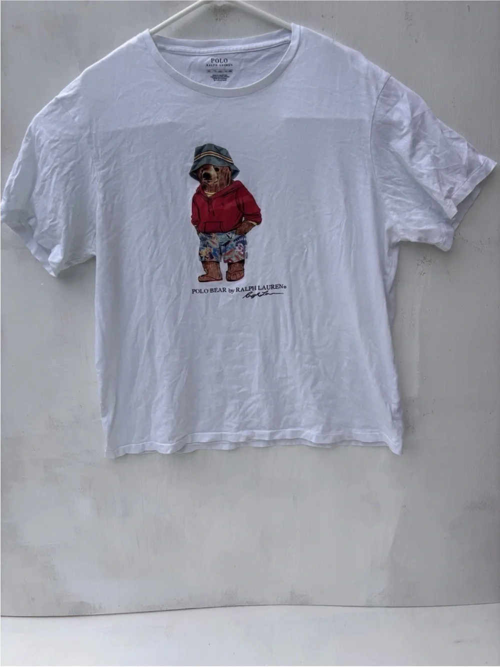Ralph Lauren Kids White Polo Bear Graphic Tee